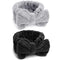 Cute Bow Spa Headbands for Women, Soft Coral Facial Shower Head Wraps for Makeup Washing Face Skincare