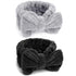 Cute Bow Spa Headbands for Women, Soft Coral Facial Shower Head Wraps for Makeup Washing Face Skincare