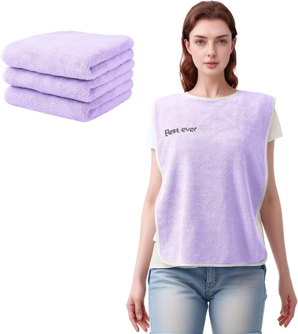 Ultra-Soft Premium Adult BibsSuper Absorbent, Durable Microfiber Food Bibs Clothing Protector for