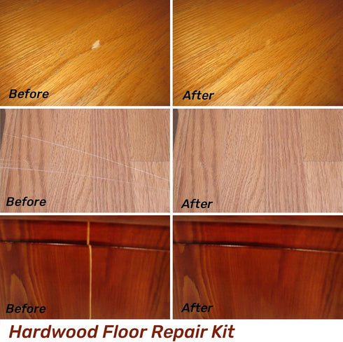 Hardwood Floor Repair Kit - Wood Floor Repair Kit with 11 Colors Repair Wax Blocks for Scratches and Cracks