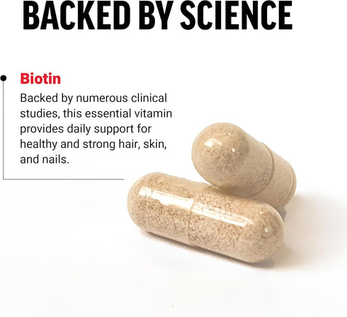 FORCE FACTOR Biotin 10000mcg, 100 Vegetable Capsules - Biotin Supplement for Healthier Hair, Skin, and Nails, Hair