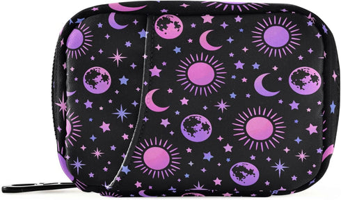 Travel Pill Organizer Bag Weekly Pill Organizer Case Moon Sun Stars Portable