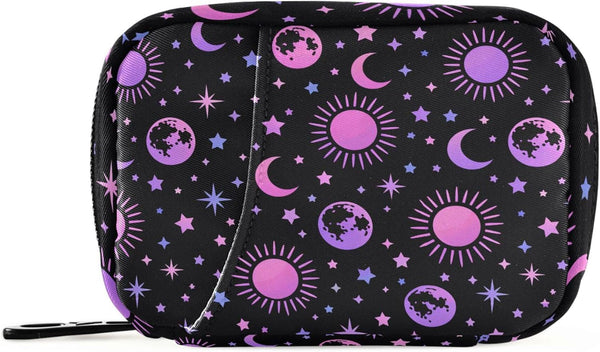 Travel Pill Organizer Bag Weekly Pill Organizer Case Moon Sun Stars Portable