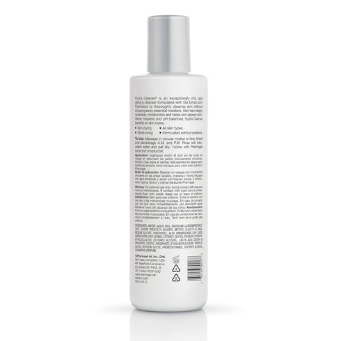 Pharmagel Hydra Cleanse Water Rinseable Facial Cleanser for All Skin Types, Natural Hydrating Age Defying Face Wash,