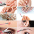 Manicure Set, Travel Mini Nail Clippers Kit, 10pcs Stainless Steel Grooming Tools (Pink Purple)