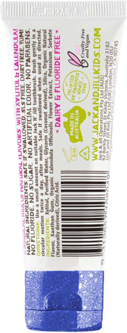 Jack N' Jill Natural Toothpaste - Safe if Swallowed, 40% Xylitol, Fluoride Free, Organic Fruit Flavor, 1.76 oz (Pack of