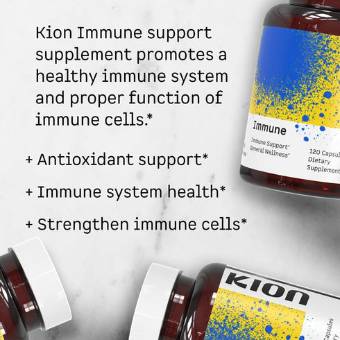 Kion Immune Support Supplement - Vitamin C & Zinc for Everyday Wellness, 500 mg Vitamin C, 120 Servings