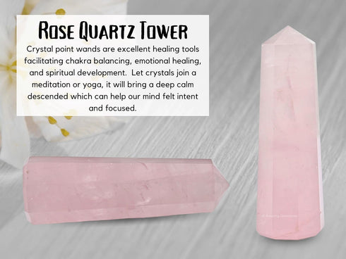 Amazing Gemstone Star Rose Quartz Crystal Towers - Natural Healing Crystal Point Obelisk for Reiki Healing (2 to 3 INCH)