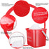 Uiifan 3 Pcs 6 Quart Cleaning Bucket, Small Sanitizing Square Detergent Pail for Home, Commercial, Restaurant, Kitchen