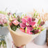 PATIKIL 22.8"x22.8" Pink Flower Wrapping Paper, 20 Sheets Non-Woven Waterproof Floral Bouquet Wrap with 1 Roll Ribbon