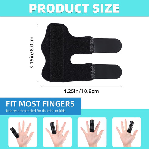 Finger Splint, Trigger Finger Splint Finger Braces Joint Stabilizer, Universal Finger Straightener for Arthritis Pain and Support - Sprain Relief for Middle, Index, Ring, Pinky Fingers -2PCS