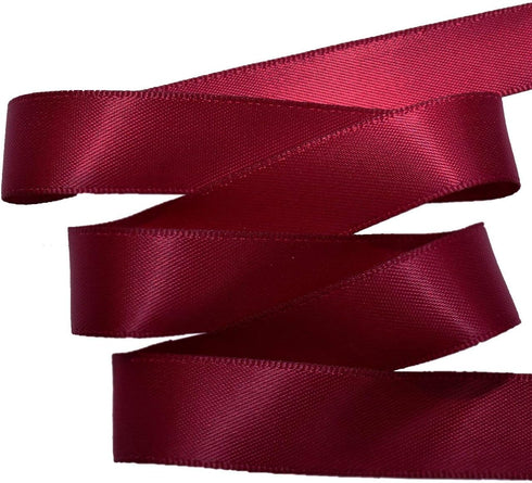 Morex 3/8" X 50 YD Wine Double Face Satin Ribbon for Gift Wrapping, Birthday Gift Cards, Wedding Crafts