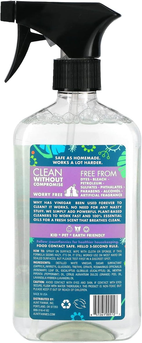 Aunt Fannie's All Purpose Cleaning Vinegar, Multisurface Spray Cleaner, 16.9 Ounces, Lavender Scent (Pack of 1) Packaging May Vary