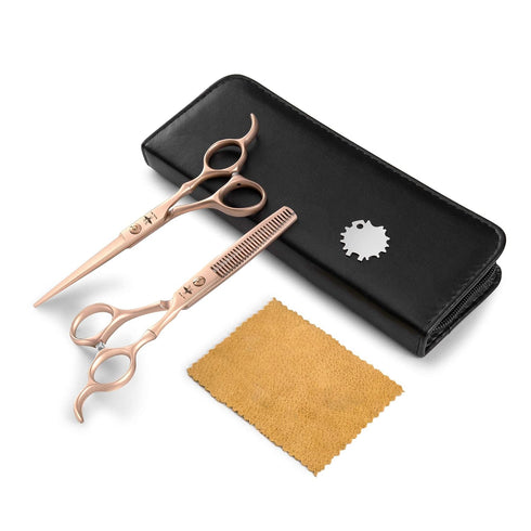 PURPLEBIRD Hair Cutting Scissors Thinning Shear Set, Professional Barber 6 inch Styling Kit for Men, Women, Kids