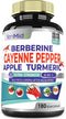 Cayenne Pepper Supplements Extract Capsules 6050mg, 180 Capsules & Berberine, Supports Heart Health and Digestive