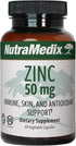 NutraMedix Zinc 50mg - Zinc Supplements for Immune Defense, Skin Health & Antioxidant Support (60 Capsules)