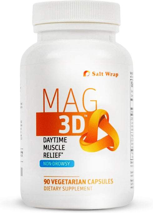 SaltWrap Mag 3D – Daytime (Non-Drowsy) Muscle Relief Support Supplement for Muscle and Nerve Health with Turmeric