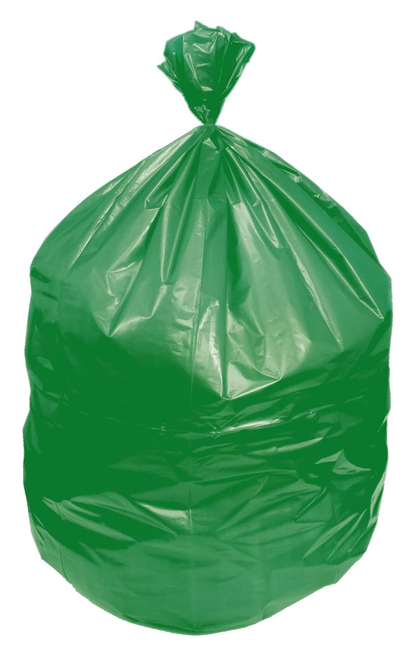 Eco-Blend Max Can Liner, 60 Gallon, by Heritage Bag Co., 100 Pack, 38"x58", 0.8mil Green Tint, Made with 30% PCR