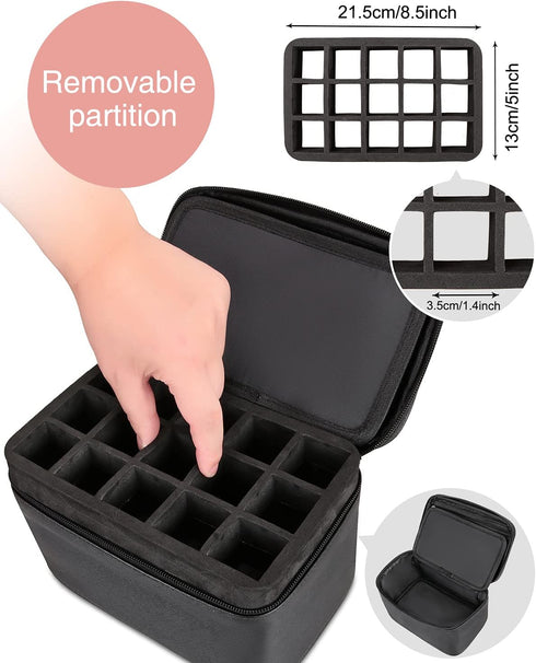 Nail Polish Bag Nail Art Set Organizer Nail Polish Travel Case Nail Tool Bag Nail Polish Holder With Compartment Manicure Set Accessories Travel Bag Gift for Women (black)