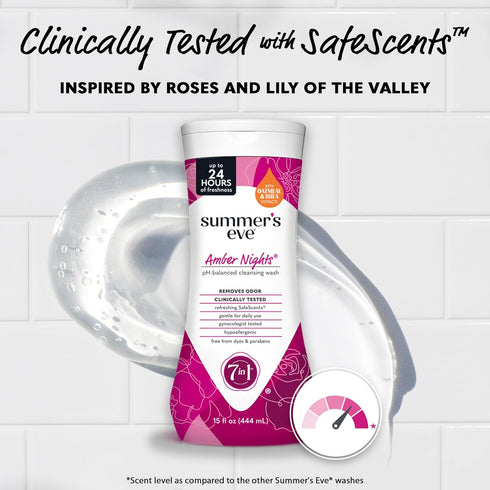 Summer's 15 oz Eve Amber Nights with Oat and Shea Extracts, Daily Refreshing All Over Feminine Body Wash, Removes Odor