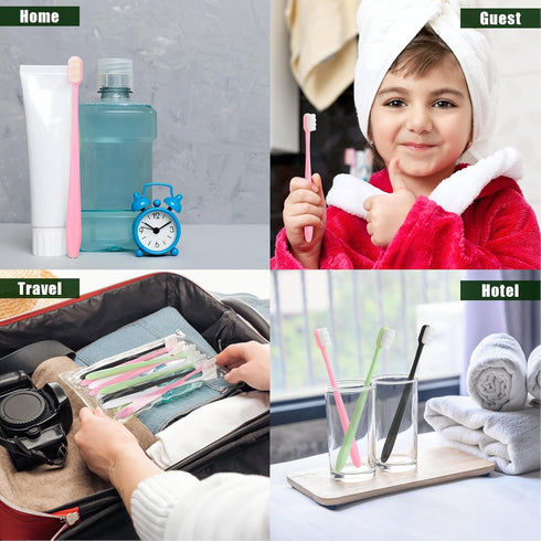 80 Pcs 7" Extra Soft Toothbrush Bulk, 20,000 Soft Bristle Manual Toothbrushes for Sensitive Teeth and Gum Comfort