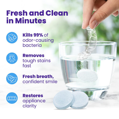 Retainer Brite Retainer Cleaner Tablets, 120 Tablets for Invisalign, Mouth Guard, Ultrasonic Cleaners