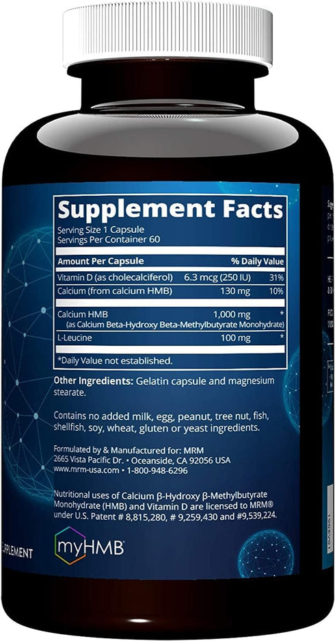 MRM HMB 1000mg, Muscle Maintenance, 60 Caps