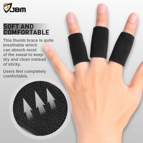 JBM 5-Pack Finger Sleeves Sport Finger Brace Protector Compression Sleeve for Arthritis