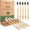 Bamboo Toothbrushes (10 Pack), Eco-Friendly Medium Firm Bristles, Natural Biodegradable Charcoal Wooden Tooth Brush