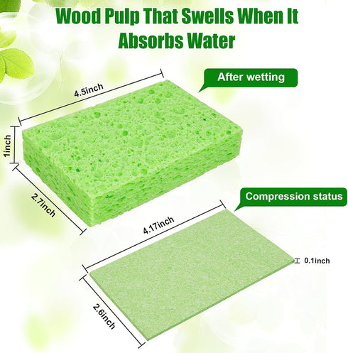 12PCS Premium Kitchen Sponges, Non-Scratch Scrub Sponges for Washing Dishes, Multipurpose Cellulose Cleaning Sponges
