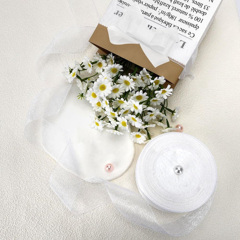 White Sheer Organza Ribbon, 1-1/2 Inch x 50 Yards for Gift Wrapping, Easter Basket Stuffers, Wedding Party Decoration