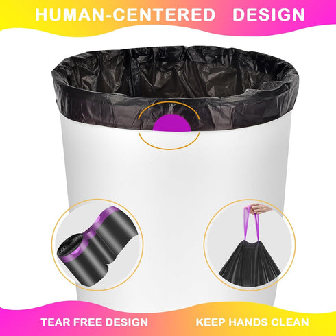 Homifest 2.6 40 Count Gallon Drawstring Trash Bags, Black