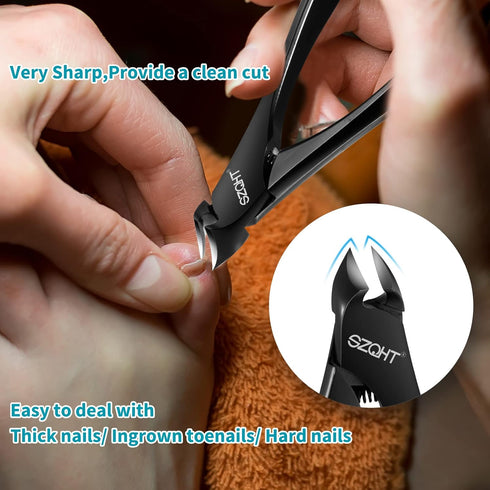 SZQHT Podiatrist Toenail Clippers Set, Professional Heavy-Duty Nail Clippers for Thick & Ingrown Nails