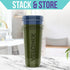 2 Pack 28 oz Protein Shaker Bottles for Protein Mixes - Leak Proof Shaker Cups - Green & Blue