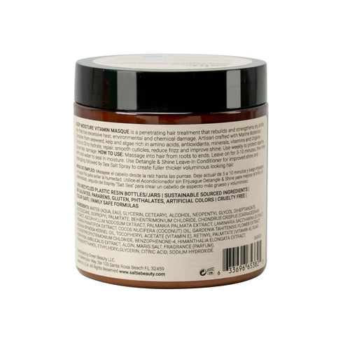 Saltie Deep Moisture Vitamin Masque I Marine Botanicals & Organic Coconut Oil for Reconstructive Hydration and Anti-Frizz Repair I Deep Conditioning Hair Mask for All Type Hair (8.5 fl. Oz/200ml)