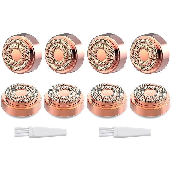 tuokiy Generation 2 Replacement Head for Flawelss Facial Hair Remover, 18K Rose Gold Plated Blades, 8 Count
