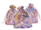 100pcs Sheer Organza Favor Bags, Rattan Print Gift Bags, Drawstring Pouches for Wedding Baby Shower (3x4 inch, coral