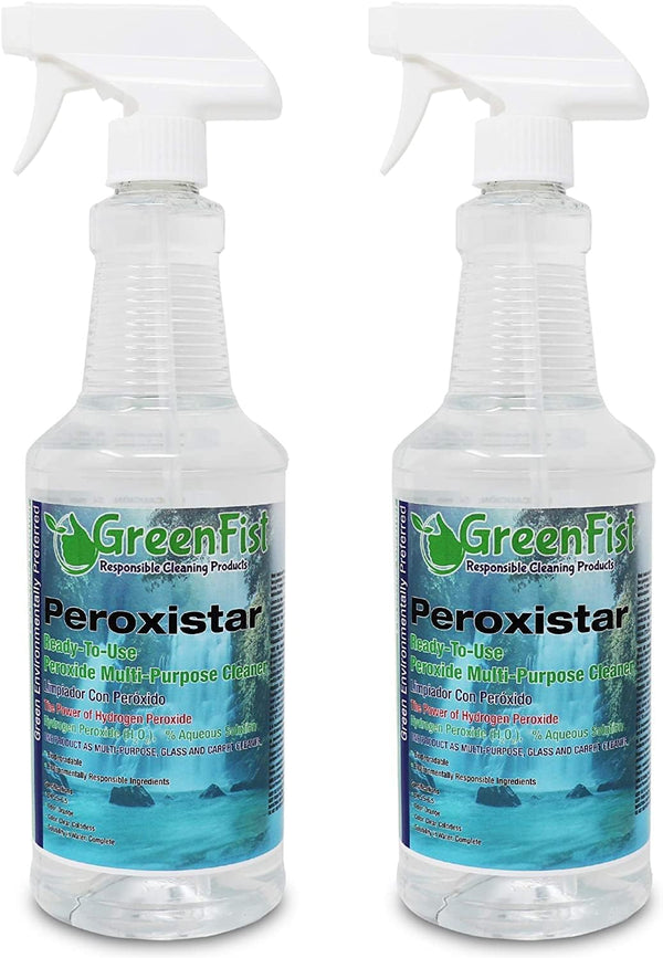 Hydrogen Peroxide All Purpose Cleaner, Stain Remover for Glass, Carpet (1 Quart, 32 oz - 2 PACK)