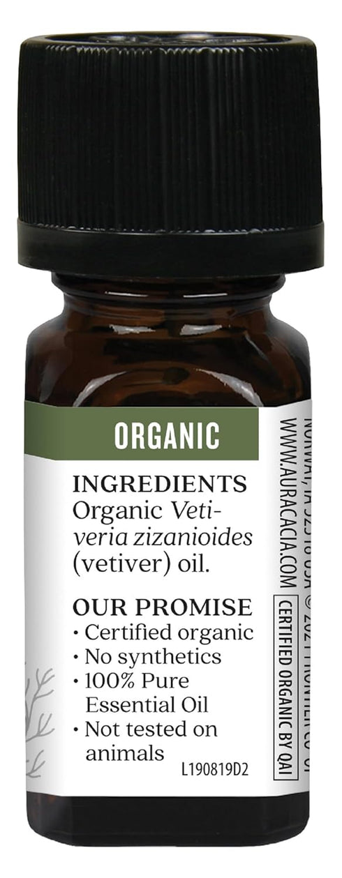 Aura Cacia Certified Organic Pure Vetiver Essential Oil - 0.25 fl. Oz