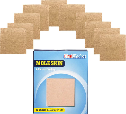 Extra Durable Moleskin Patches 10 Pack - 3" x 3" by RadBizz