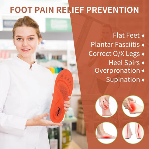 STSVZORR High Arch Support Insert for Plantar Fasciitis, Flat Foot Orthopedic Pain Relief Insole for Men and Women,