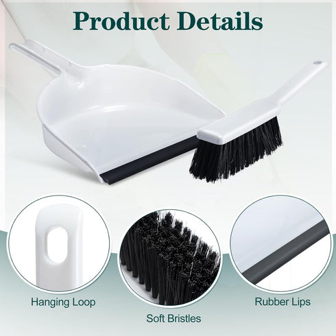Zubebe 6 Pcs Mini Dustpan and Brush Set, Portable Hand Broom and Dustpan for Home, Office, Kitchen, Table, Floor