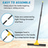18'' Rubber Squeegee Broom with 60'' Long Handle for Floor Cleaning, Heavy Duty Household Wiper