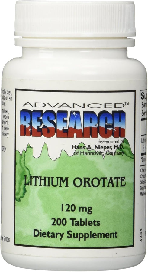 Nutrient Carriers Advance Research Lithium Orotate, 120 Mg, 200 Tablets