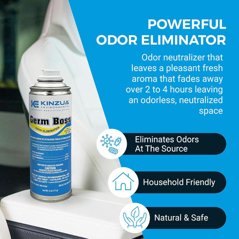 Germ Boss Strong Odor Eliminator, Fast-Acting Cleaning & Deodorizing Fogger, 6 oz, Covers 1,000 cu ft