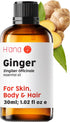 Set Set 2x1 oz Ginger Essential Oil for Belly Fat & Pain & Grapefruit Essential Oil for Diffuser - Aromatherapy Grade