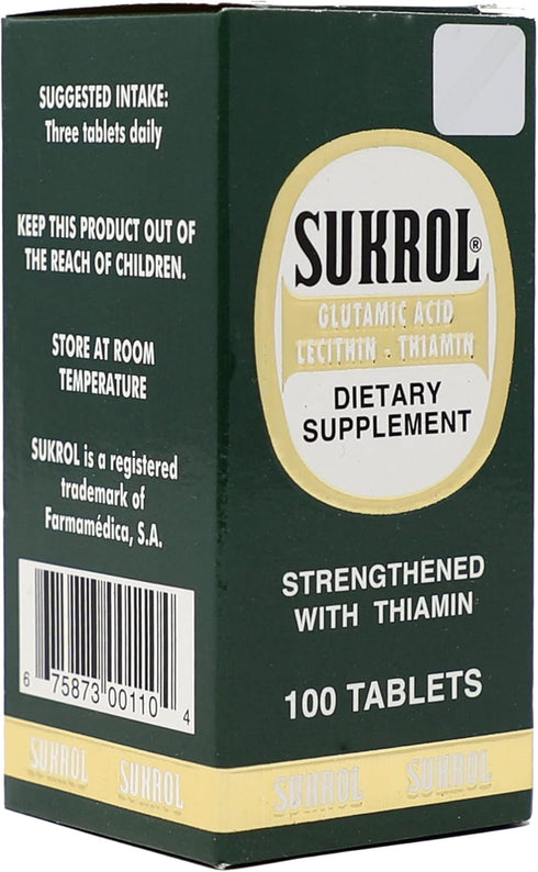 SUKROL Vitamin, 100 Tablets, Improve Healthy Brain Function, Bottle