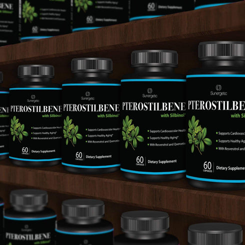 Premium Pterostilbene Supplement 100mg – Natural Source with Resveratrol & Quercetin – 60 Capsules for Healthy Aging