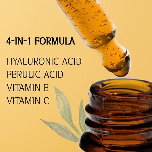 Advanced Skincare Serum, Non-Greasy Organic Formula, 15% Vitamin C, 1% Vitamin E, 0.5% Ferulic, 9% Hyaluronic Acid