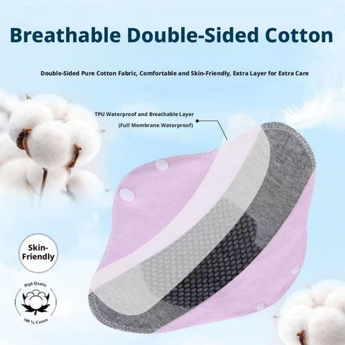 inefole VelourPads Incontinence, Reusable Leak-Proof Washable Incontinence Pads, Reusable Pads Menstrual, Washable